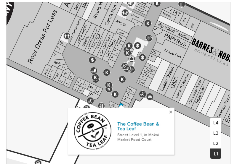The Coffee Bean & Tea Leaf Ala Moana Center（コーヒービーン＆ティーリーフ アラモアナ・センター店）